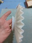 Antique Victorian White Milk Glass Ruffled Petticoat Oil Lamp Shade 8  Diameter
