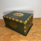 Por Larranaga La Romana Lacquered Wood Cigar Humidor Chest Green Gold W Tray