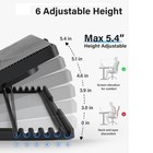 Laptop Cooling Pad 5 Quiet Fans Cooler Stand Height Adjustable For 12-17  Laptop