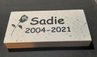 Custom Engraved Stone Pet Memorial With Rose   Headstone  Grave Marker