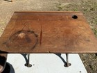 Chandler    the Boston    Antique Adjustable Cast Iron oak School Desk And Chair