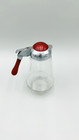 Vintage Large Clear Glass Syrup Pitcher With Red Bakelite Handle   Top 6 5 