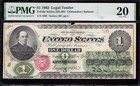 Rare Vf Graded 1862  1  greenback  Us Legal Tender Note  Pmg 20  599
