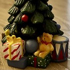 Vintage Hinged Diorama Ceramic Christmas Tree With Santa Claus And Teddy Bear 3   