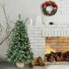 4ft Prelit Decorated Artificial Christmas Tree Led Lights With Burlap Base