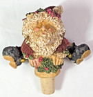 Vintage Santa Wine Bottle Stopper 1993 Resin Cork Christmas Bar Decor Gift