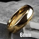 Tungsten Carbide 14k Gold Plated Polished Plain Wedding Band Ring Comfort Fit