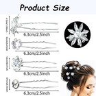 48 Pieces Crystal Wedding Hair Pins Rhinestone Flower Hair Clips Accessories