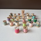 Vintage Wooden Thread Spools Lot Of 27 Small   Large Sewing Room Decor