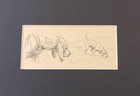 Bloodhound  duo   Matted   Framed   Ready To Gift - 1950 Vintage Dog Art Print