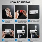 Uv Light Sterilizer Mount Wall Automatic Toothpaste Dispenser toothbrush Holder