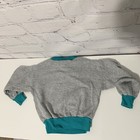 Vintage Ylm Girl   s Long Sleeve Sweater 4 Gray Teal Trim Puffy Paint Cats
