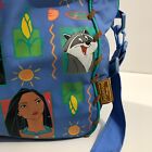 Vtg 90s Disney Pocahontas Sleeping Travel Bag Duffel Youth Slumber Party Blue