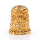 Gold Filled Antique Grapevine Thimble - May Monogram Sewing Tool Size 8