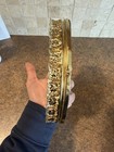 Vtg Oval Mirror Vanity Tray Gold Filigree Ornate Frame Perfume Dresser Jewelry