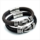 Wsesto Bracelet Infinity Leather Stainless Steel Magnetic Clasp Men s Bracelet