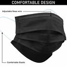 100 Pack Black Face Mask 3ply Ear Loop Non-medical Surgical Dust Disposable Mask