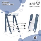 Toddler Kitchen Stool Helper  Toddler Stool For Kitchen Foldable Standing Blue