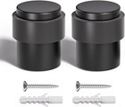 25pcs Black Door Stopper Floor Mounted With Black Rubber  Cylindrical 304