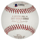2017 Carlos Correa And Debbie Rodriguez Signed World Series Baseball Beckett