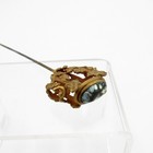 Antique Hatpin Open Work Leaves With Mottled Stone Hat Pin