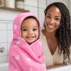 Hooded Baby Bath Towel  Pink Hearts  26 X 30 Inches