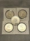 1964 Canadian Silver Dollar   4 1977 Canada Dollars 