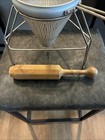 Vintage Aluminum Cone Sieve Strainer Colander W wooden Pestle   Stand