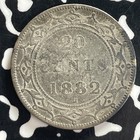 1882-h Newfoundland 20 Cents Lot t7699 Silver 
