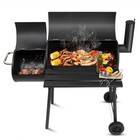 111x54x93cm Black  Double Cylinder  Wheeled  Smoked  Charcoal Grill