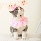 Ushang Pet Cat Princess Costumes Crown Hat   Lace Bandana Small  Pink