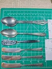 6 Vtg  Silverware Lot Mixed Patterns Silver chrome Plated ss Knives   Spoons   3