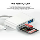 4in1 Usb micro Sd tf Card Reader For Samsung Iphone Ipad Adapter W Charging Port