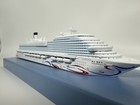 White Adora Magic City Luxury Cruise Ship Die-casting Model With Display Rack