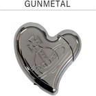 Vivienne Westwood Heart Shape Electronic Gas Lighter Orb Logo Clear Gunmetal New