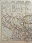 1883 The Balkans Original Antique Colour Map By Letts
