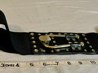 Gothic Studded Faux Leather Buckle On Elasticized Belt Stretch 30-40 80 s Style