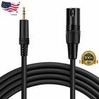 6ft Xlr 3-pin Male To 3 5mm 1 8  Stereo Plug Shielded Microphone Mic Cable Trs  
