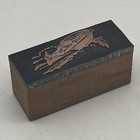 Vintage Printing Letterpress Printers Block Cut Speedboat Cruise Boat Wake Flags