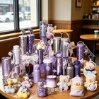 Starbucks China Purple Night Galaxy Luxury Tumbler Mug Bottle Glass Bear