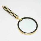 Antique Vintage Maritime Brass Magnifying Magnifier Glass Sturdy Resin Handle