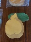 Nos 6 Vintage Hallmark Pear Fruit Shaped Paper Cocktail Napkins 16 Ea Diecut Lot