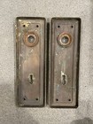 Pair Antique vintage Brass Door Plates  Backplates  Escutcheon  Knob  Back Plate