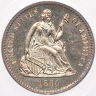 1860 H10c Pcgs Ms62 Ogh Liberty Seated Silver Half Dime - Pl cameo Look
