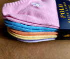 Polo Ralph Lauren 6-pairs Pony Logo Cotton No-show Socks Size M 9-11 Pink Multi