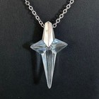 Vintage Signed Thierry Mugler Angel Fatal Star Pendant Necklace Crystal Glass