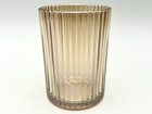 Tan-colored Ribbed Glass Tea Light Votive Candle Holder 
