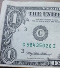  1 One Us Dollar Bill Note Miscut Misaligned Off Center Error 1999