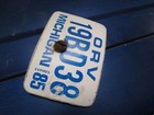 Vintage Michigan 1985 Off Road Vehicle License Plate Ovr Plate Dirt Bike Plate