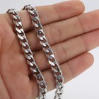 Silver Stainless Steel Cuban Curb Chain Necklace Mens Womens 3 5 7mm 16-36inches